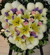 心形花牌#H21|白事花牌|帛事花籃・帛事花牌 即日送達|香港帛事花店