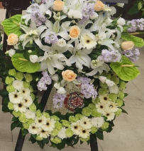 西式帛事花圈#A9|白事花牌|帛事花籃・帛事花牌 即日送達|香港帛事花店
