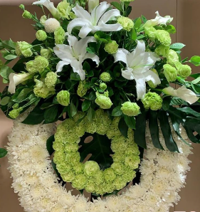 西式帛事花圈#A14|白事花牌|帛事花籃・帛事花牌 即日送達|香港帛事花店