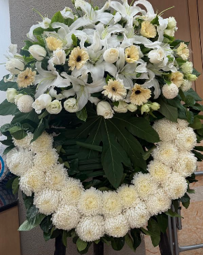 西式帛事花圈#A15|白事花牌|帛事花籃・帛事花牌 即日送達|香港帛事花店