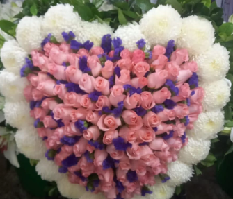 心形花牌#H6｜白事花牌｜帛事花籃・帛事花牌 即日送達｜香港帛事花店