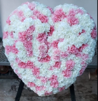 心形花牌#H12｜白事花牌｜帛事花籃・帛事花牌 即日送達｜香港帛事花店