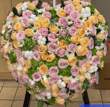 心形花牌#H15｜白事花牌｜帛事花籃・帛事花牌 即日送達｜香港帛事花店