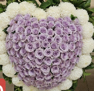 心形花牌#H17｜白事花牌｜帛事花籃・帛事花牌 即日送達｜香港帛事花店