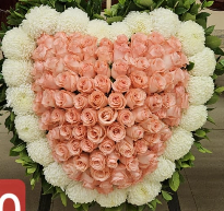心形花牌#H18｜白事花牌｜帛事花籃・帛事花牌 即日送達｜香港帛事花店