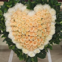 心形花牌#H20｜白事花牌｜帛事花籃・帛事花牌 即日送達｜香港帛事花店