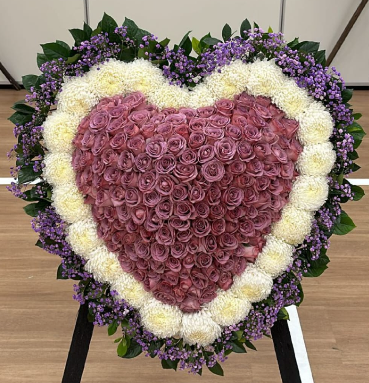 心形花牌#H25｜白事花牌｜帛事花籃・帛事花牌 即日送達｜香港帛事花店