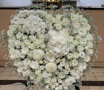 心形花牌#H29｜白事花牌｜帛事花籃・帛事花牌 即日送達｜香港帛事花店