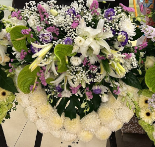 西式帛事花圈#A8｜白事花牌｜帛事花籃・帛事花牌 即日送達｜香港帛事花店