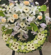 西式帛事花圈#A9｜白事花牌｜帛事花籃・帛事花牌 即日送達｜香港帛事花店