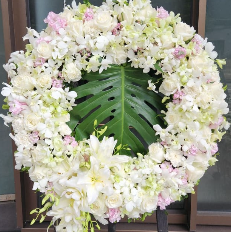 西式帛事花圈#A11｜白事花牌｜帛事花籃・帛事花牌 即日送達｜香港帛事花店
