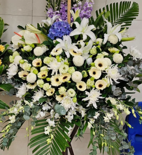 帛事花籃#B1｜ 帛事花籃 ｜帛事花牌・帛事花圈・帛事花店 即日送達｜香港帛事花店