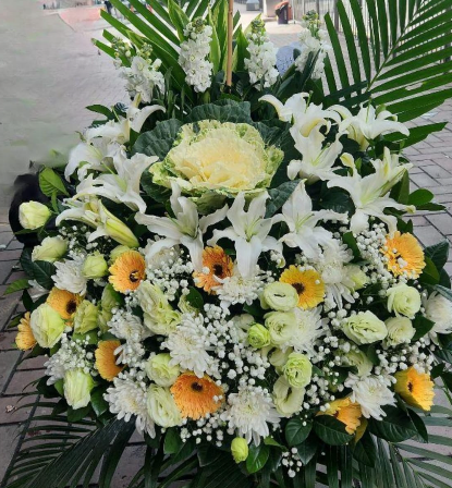 帛事花籃#B6｜ 帛事花籃 ｜帛事花牌・帛事花圈・帛事花店 即日送達｜香港帛事花店