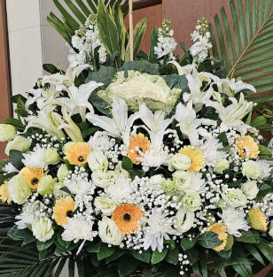 帛事花籃#B6｜ 帛事花籃 ｜帛事花牌・帛事花圈・帛事花店 即日送達｜香港帛事花店
