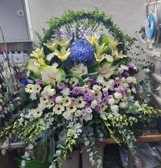 帛事花籃#B14｜ 帛事花籃 ｜帛事花牌・帛事花圈・帛事花店 即日送達｜香港帛事花店