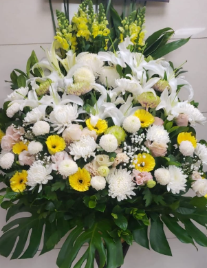 帛事花籃#B15｜ 帛事花籃 ｜帛事花牌・帛事花圈・帛事花店 即日送達｜香港帛事花店