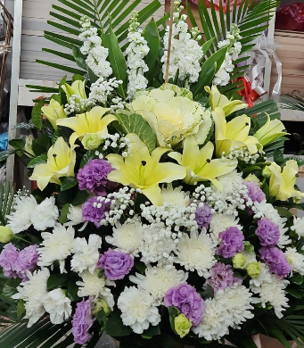 帛事花籃#B15｜ 帛事花籃 ｜帛事花牌・帛事花圈・帛事花店 即日送達｜香港帛事花店