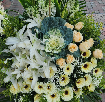 帛事花籃#B16｜ 帛事花籃 ｜帛事花牌・帛事花圈・帛事花店 即日送達｜香港帛事花店