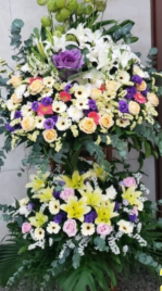 雙層帛事花籃#C2｜雙層帛事花籃 ｜帛事花牌・帛事花圈・帛事花店 即日送達｜香港帛事花店