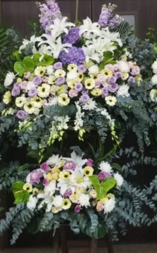 雙層帛事花籃#C4｜雙層帛事花籃 ｜帛事花牌・帛事花圈・帛事花店 即日送達｜香港帛事花店