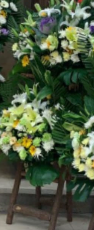 雙層帛事花籃#C5｜雙層帛事花籃 ｜帛事花牌・帛事花圈・帛事花店 即日送達｜香港帛事花店